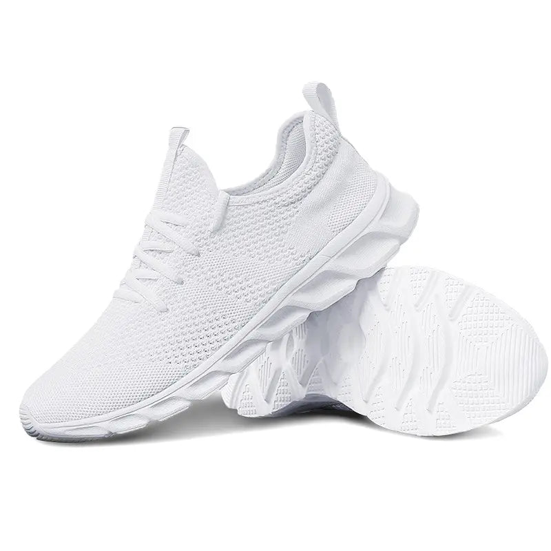 Men Casual Sport Shoes Light Sneakers White Outdoor Breathable Mesh Black Running Shoes Athletic Jogging Tennis Shoes - Tasawoq