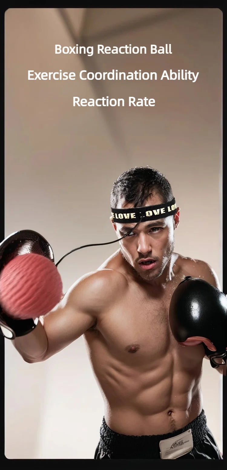 1Pcs MMA Boxing Speed Ball Head-Mounted Pu Punch Sanda Training Hand Eye Reaction Home Sandbag Fitness Equipment Gym Muay Thai - Tasawoq