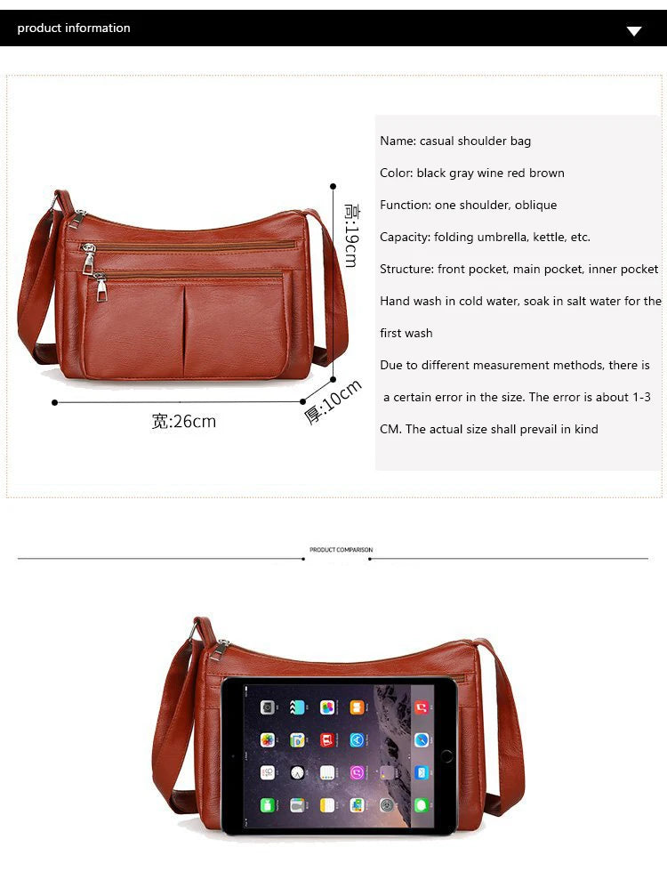 Women's Bag 2025 Trend Korean Handbags Designer Luxury Brand Ladies Shoulder Bags Soft Leather Fashion Versatile Crossbody Bag - Tasawoq