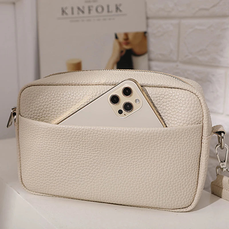 Fashion Hit Color Shoulder Bags for Women Female PU Leather Crossbody Messenger Bags Small Handbag Wide Strap Purse - Tasawoq