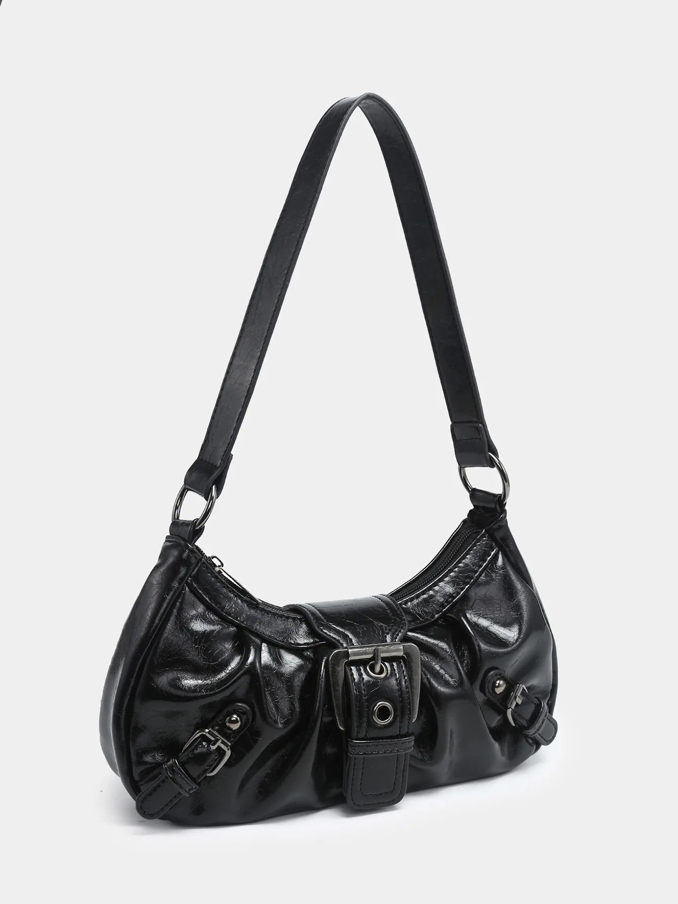 2024 spring hot selling Maillard style retro style small bag spicy girl Y2K wasteland style vintage leather shoulder armpit bag - Tasawoq