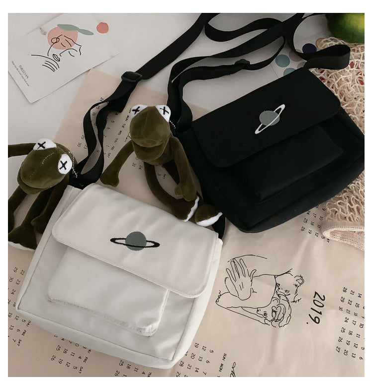 Casual Collage Student Messenger Bag Women Small Bag Canvas Shoulder Bag For Women Print Crossbody Bags Bolsas Sac - Tasawoq