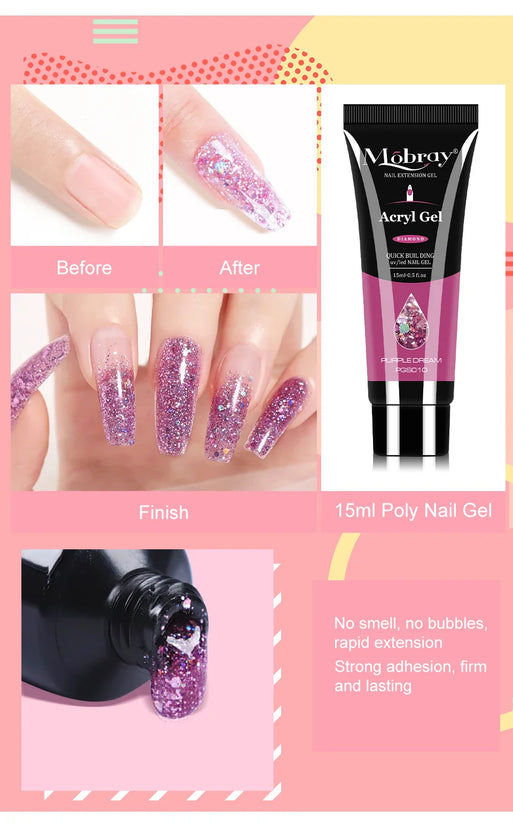 Nail Art Limegirl Kit Poly Nail Gel Extending Soaking Gel Kit Nail Art Acrylic Gel Varnish Kit For Novices Semi Permanent Gel So - Tasawoq
