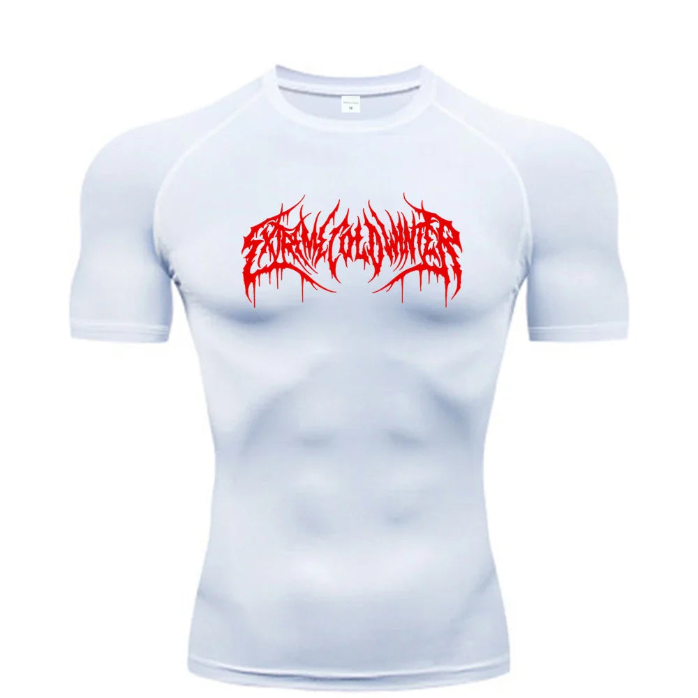 Summer Compression Sweatshirt Short Sleeve Men's Fitness T-Shirt Running Quick-Dry Top Gym Workout Bodybuilding T-Shirt S-3XL - Tasawoq