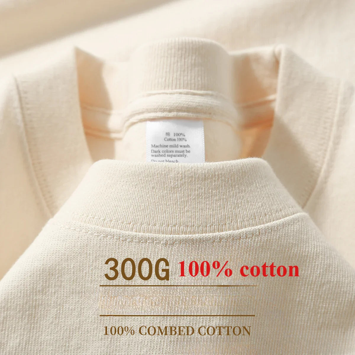 Summer Cotton Heavy Duty 300grams American Pure Cotton Short Sleeves T-shirt Men Casual Base Top Oversized T Shirt - Tasawoq