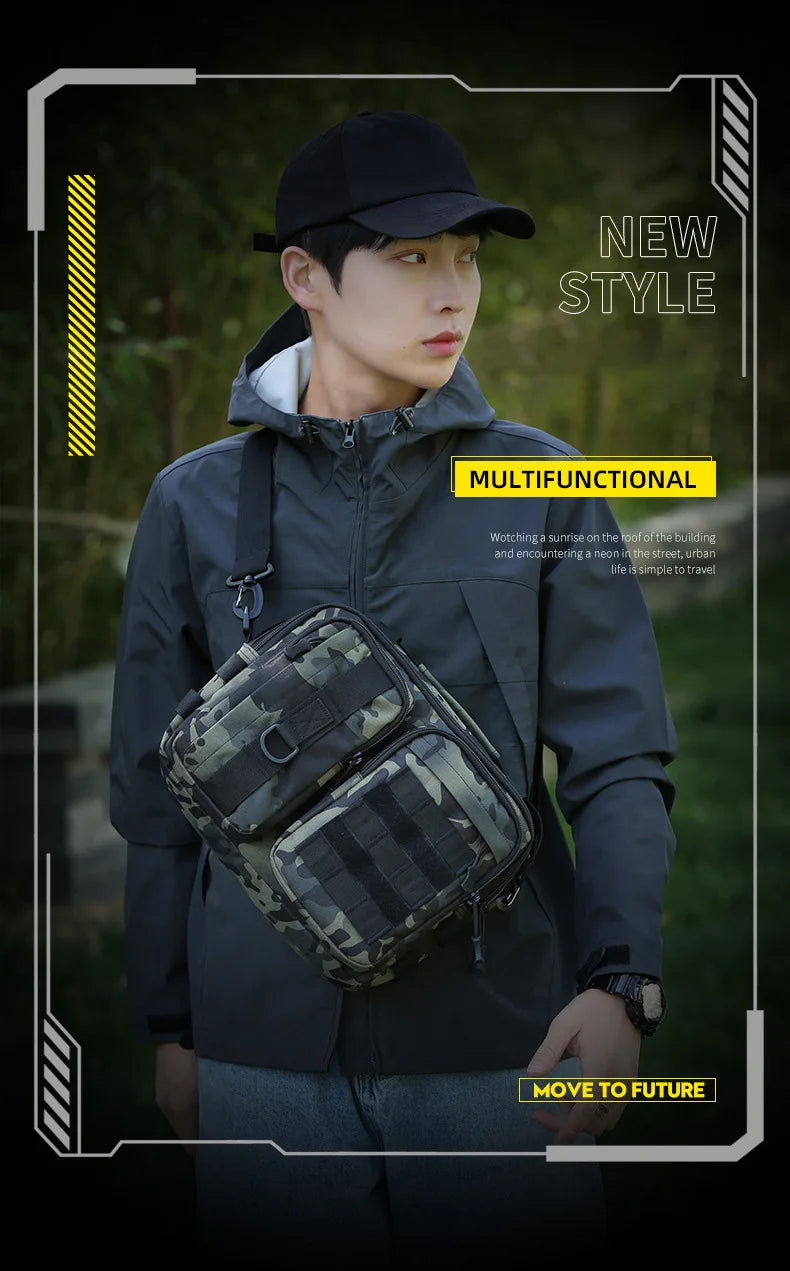 Trekking Tactical Handbags Shoulder Bag Camping for Man Hiking Travel Climbing Fishing Sling Crossbody Outdoor Weekend Molle Bag - Tasawoq