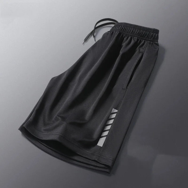 SONECHOKI Running Shorts Men Striped Printing Loose Basketball Sport Gym Breathable Shorts Fitness Training Workout Bottom Male - Tasawoq