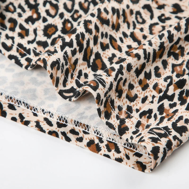 CIBBAR Hot Sexy Leopard Print Shorts Streetwear y2k Lace Patchwork Bow Low Rise Skinny Short Pants Women Vintage 2000s Clothing - Tasawoq