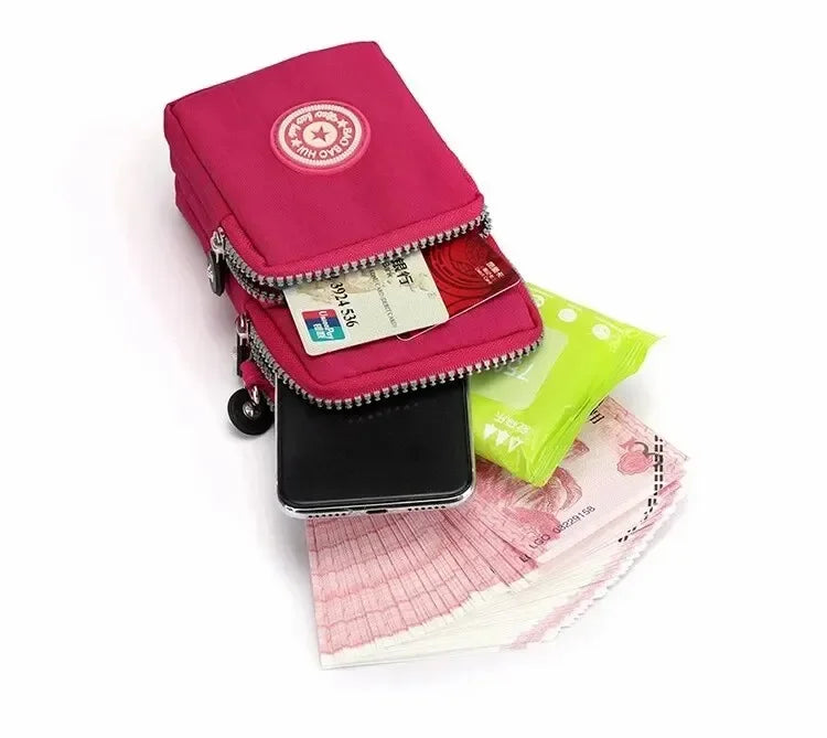 Portable Shoulder Bags Nylon Waterproof Women Mobile Phone Bags Mini Female Messenger Purse Lady Wallet Female CrossBody Bag - Tasawoq