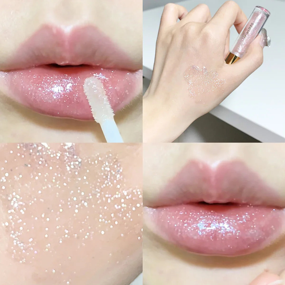 Moisturizing, plump and sparkling lip gloss, water-glossy mirror lip glaze, moisturizing and moisturizing lip oil for pouty lips - Tasawoq