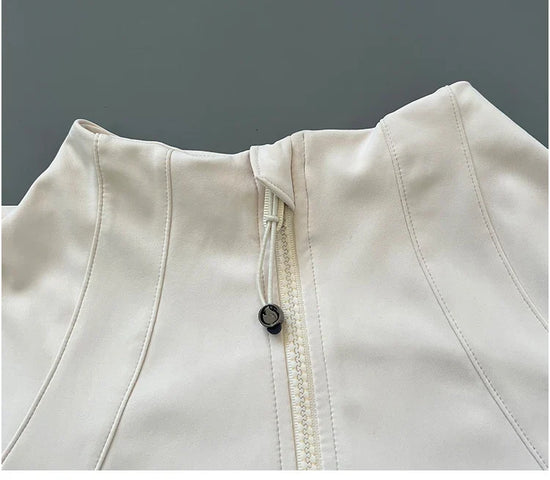 Quick Dry Stand Up Collar Fitness Jacket For Women Slim-Fit Zipper Yoga Wear Long Sleeve Breathable Running Sports Cycling Top - Tasawoq