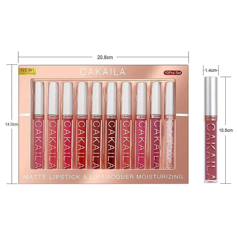 10/6 PCS Lipstick Set Matte Nude Liquid Lip Stain Makeup for women Non stick Cup Lip Gloss Waterproof Long lasting Cosmetics - Tasawoq