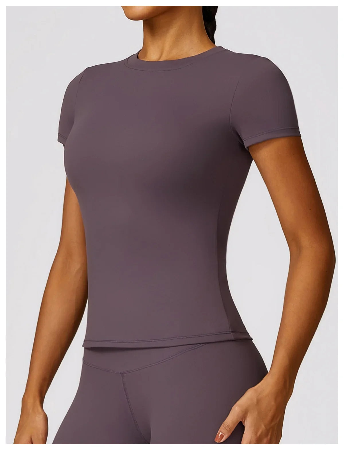 HGC Women's Sports T Shirt Summer Short Sleeve Running Round Neck Breathable Stretchy GYM Yoga Slim Fitness Active Top Tee - Tasawoq