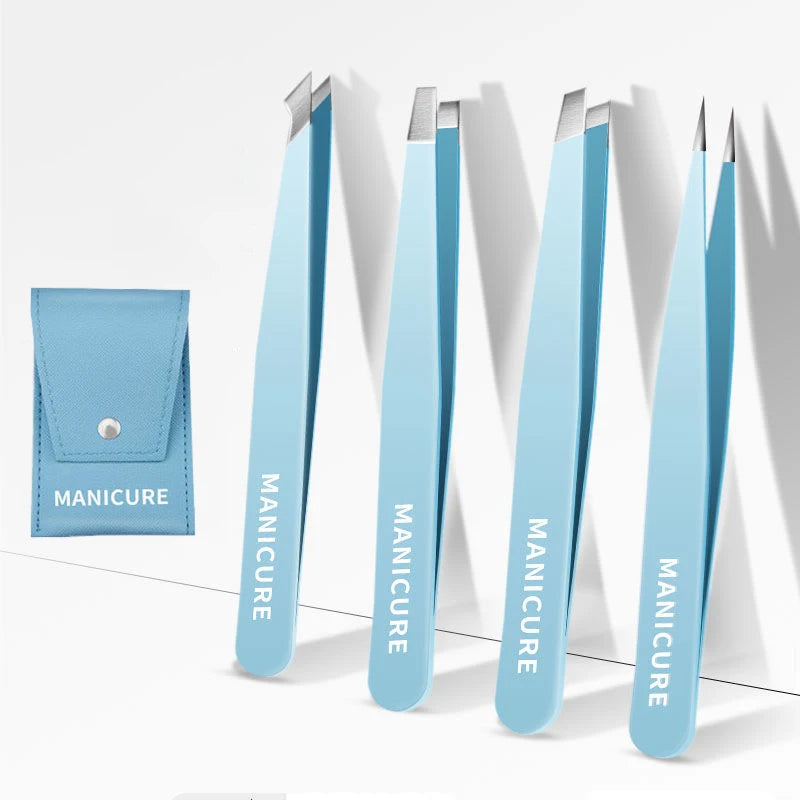 Colorful Eyebrow Tweezer Hair Beauty Fine Hairs Puller Stainless Steel Slanted Eye Brow Clips Removal Makeup Tools - Tasawoq