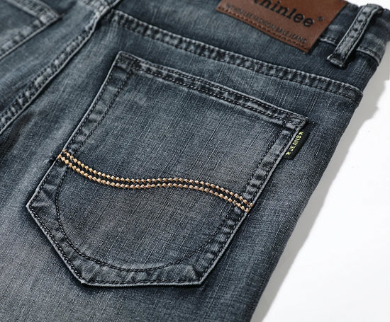Summer Shorts Jeans Men Denim Pants Stretch Dark Blue Fashion Design Men's Jeans Slim Straight Male Short Jeans Hombre - Tasawoq