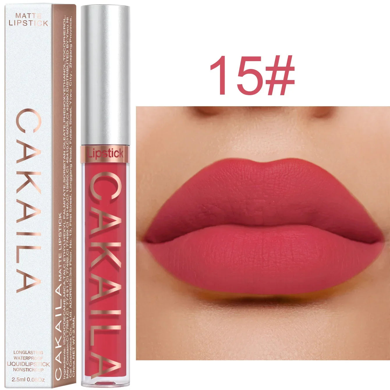 1PC Velvet Matte Lipstick Lip Gloss Light Red Liquid Lip Tint Cream Pigment Long Lasting Silky Texture Lips Women's Cosmetics - Tasawoq