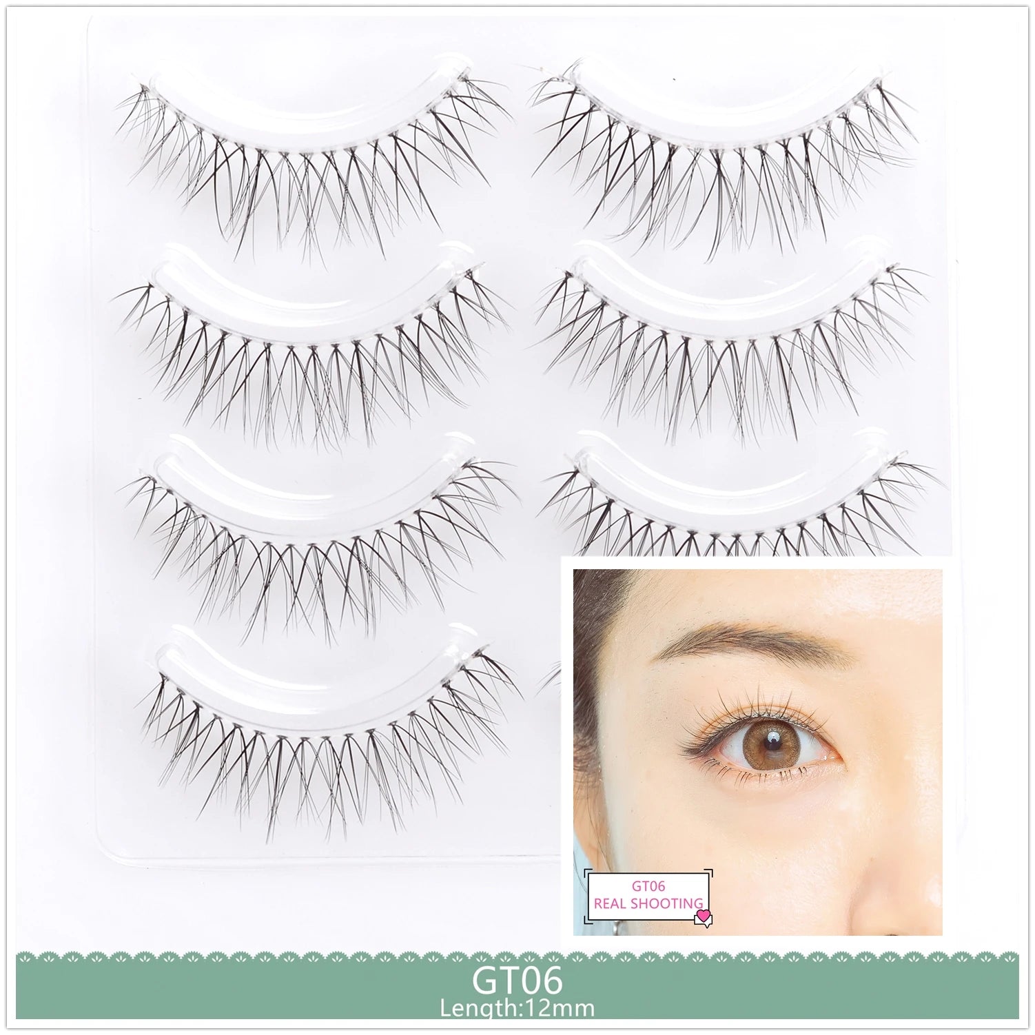 4pairs Natural False Eyelashes Thin Band Hand Made Short Lighter Eyelash Cosplay Korean Fashion Wispy Extension Makeup Tools - Tasawoq