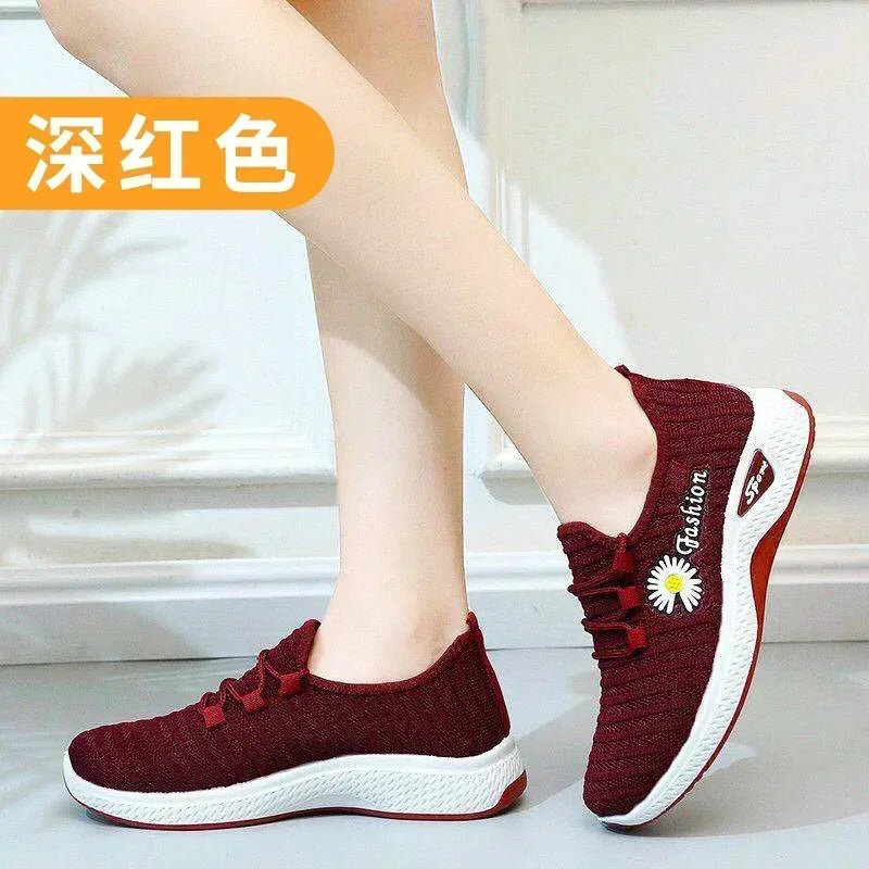 Adult sneakers, women's light running shoes, net shoes, comfortable soft soled sneakers, women's breathable casual single shoes - Tasawoq