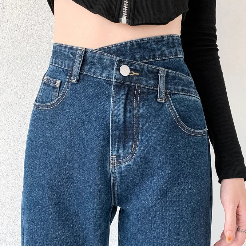 ZOENOVA Jeans Women Wide Leg Pants Mom Femme Black Blue Jeans High Waist Woman Trousers 2023 Clothing Pantalones Spodnie Damskie - Tasawoq