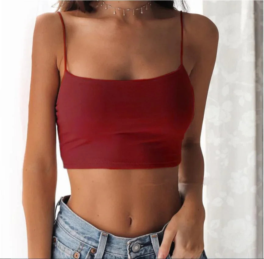 Sexy Sleeveless Vest Corset Crop Top Women Aesthetic Clothing Summer Y2k Streetwear White Black Yellow Red Tank Top for Womens - Tasawoq