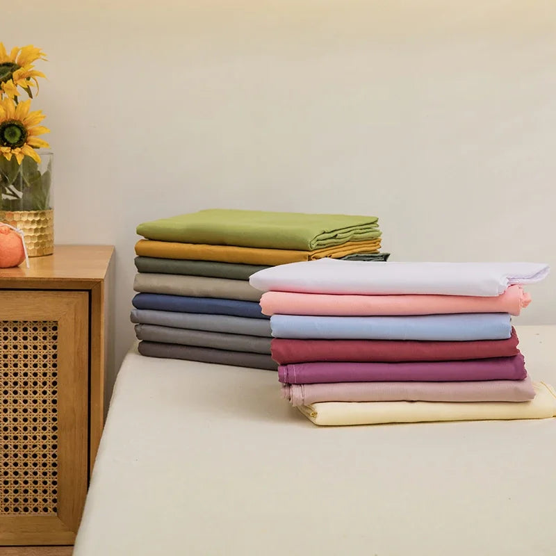 One Solid Color Simple Sheet Machine Washable Single Double Bed Linen Student Dormitory Sheet (pillowcase Not Included)