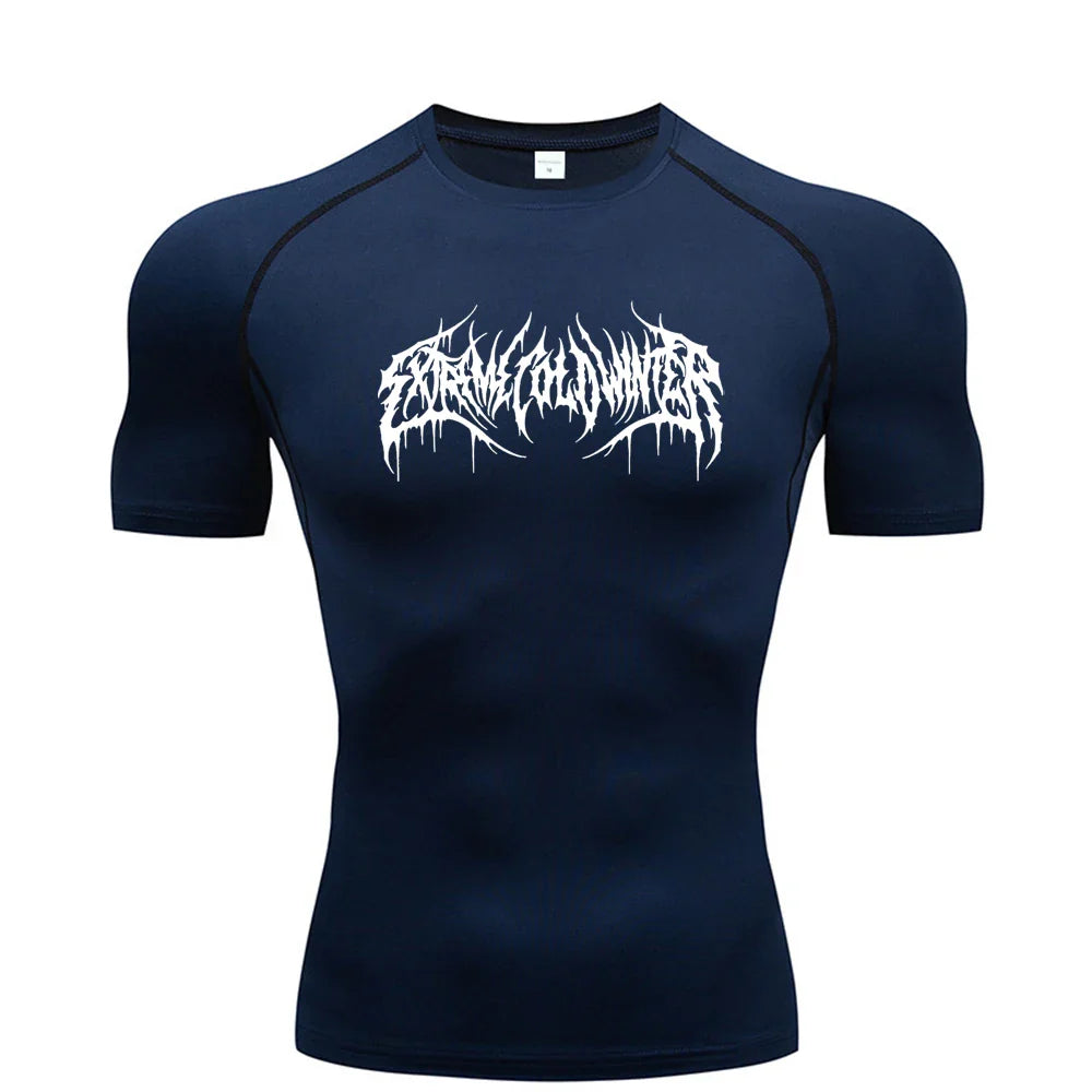 Summer Compression Sweatshirt Short Sleeve Men's Fitness T-Shirt Running Quick-Dry Top Gym Workout Bodybuilding T-Shirt S-3XL - Tasawoq