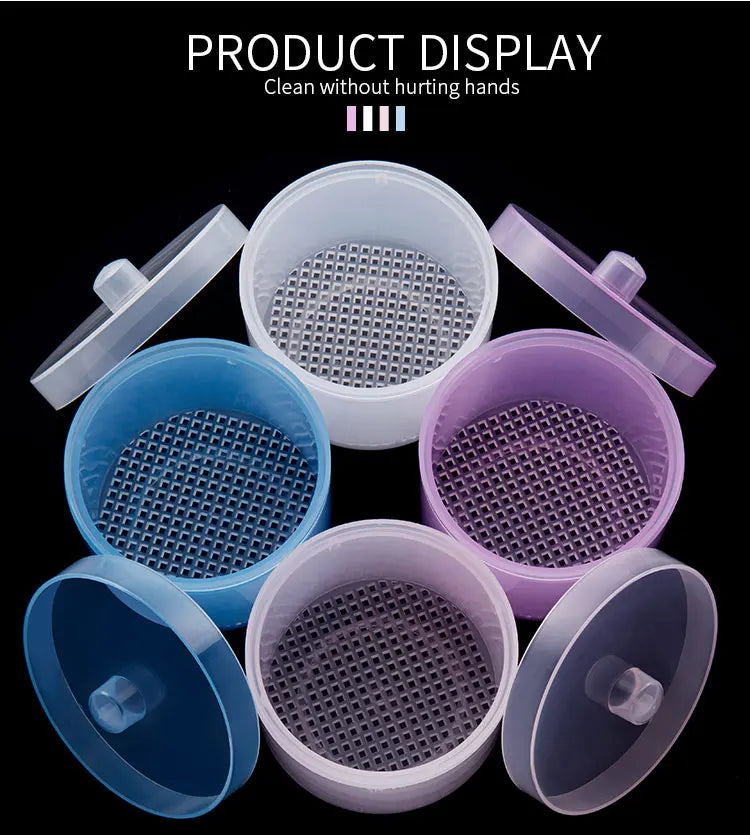 Nail Drill Bits Disinfection Box Double Layer Filtration Cleaning Box Manicure Storage Case Nail Brush Cleaning Container - Tasawoq