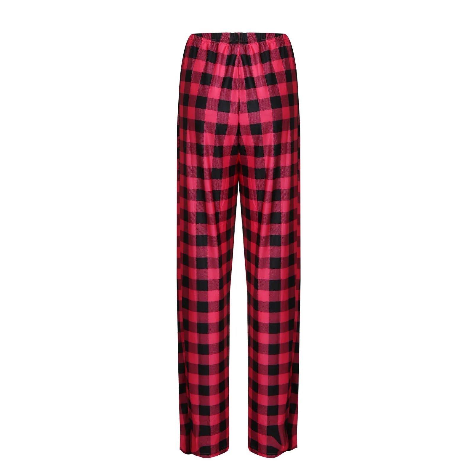 Women Christmas Pajama pants Autumn Winter Plaid Printed Pants Fashion Casual Wide Leg Pants Clothing Streetwear - Tasawoq