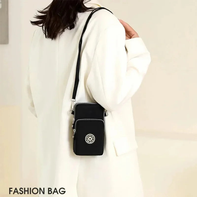Portable Shoulder Bags Nylon Waterproof Women Mobile Phone Bags Mini Female Messenger Purse Lady Wallet Female CrossBody Bag - Tasawoq