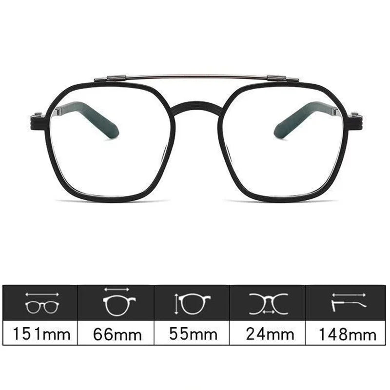 2024 New Fashion Men Sunglasses Oversized Frame Women Anti-blue Light Transparent Glasses UV400 Eyewear Flat Mirror Eyeglass - Tasawoq