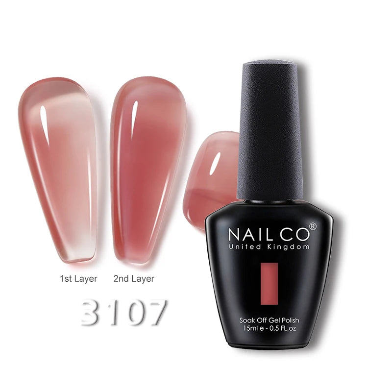 NAILCO 15ml Fresh Series Gel Nail Polish Design UV&LED Nail Gel Spring Summer Color Vernis Nail Art Glitter All For Manicure Set - Tasawoq