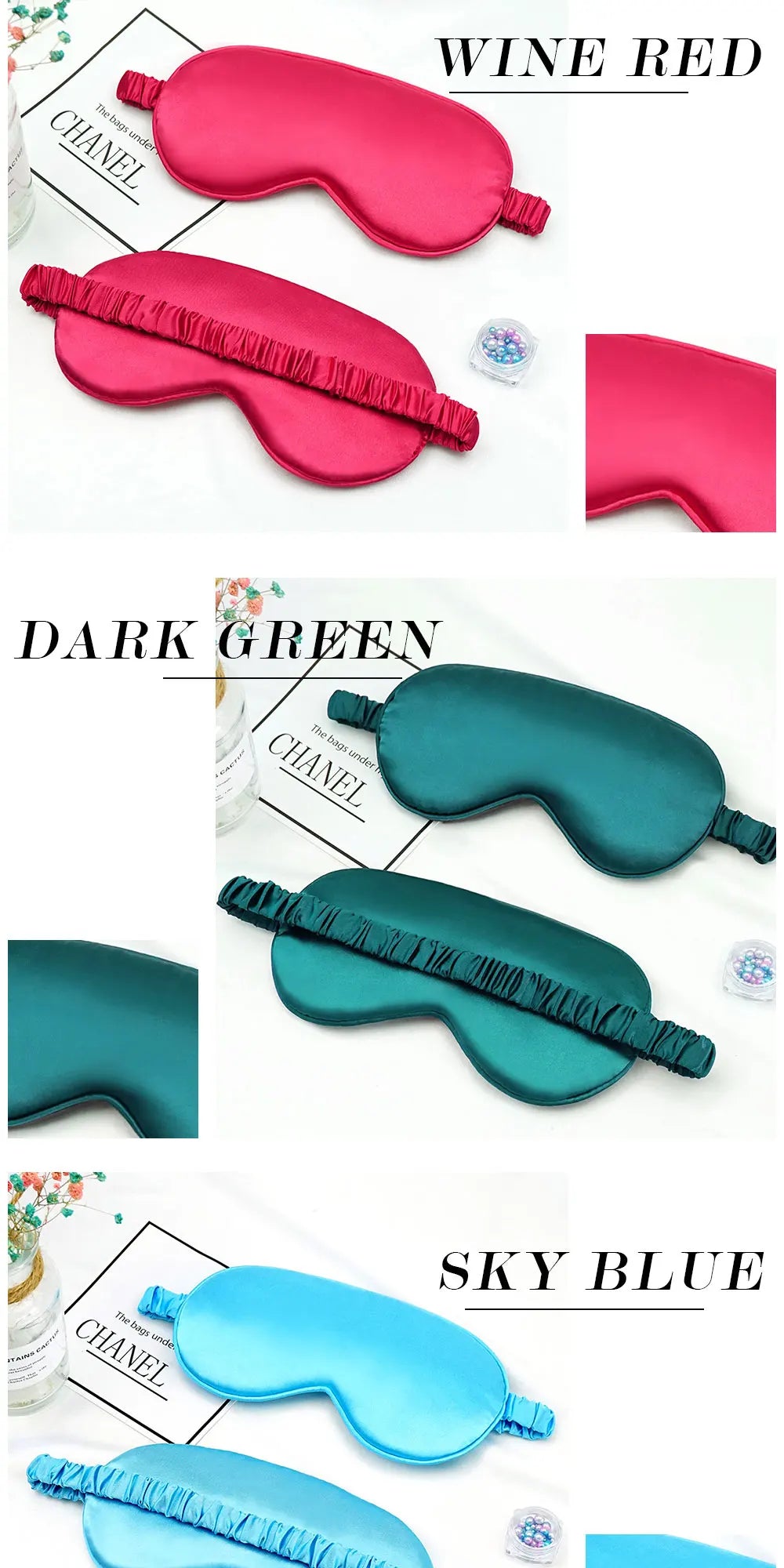Imitated Silk Eye Patch Shading Sleep Eye Mask Eyepatch Travel Relax Cover Eyeshade Health Sleeping Shield Soft Eye Care Tools - Tasawoq