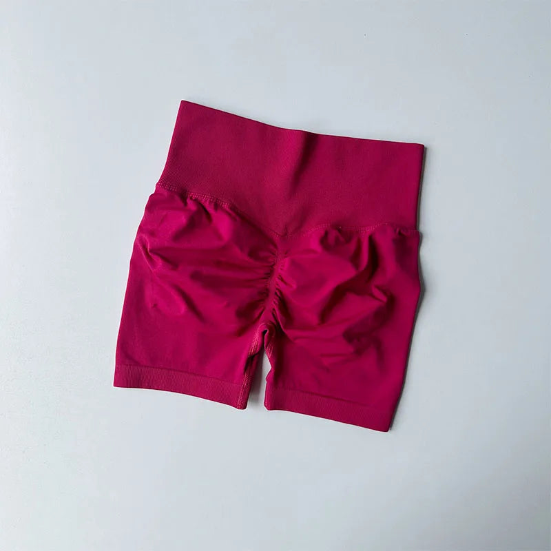 Peach Hip Lifting Sports Shorts Women High Waist and Waist Tightening Slimming Running Hip Speed Drying Three Point Tight Pants - Tasawoq
