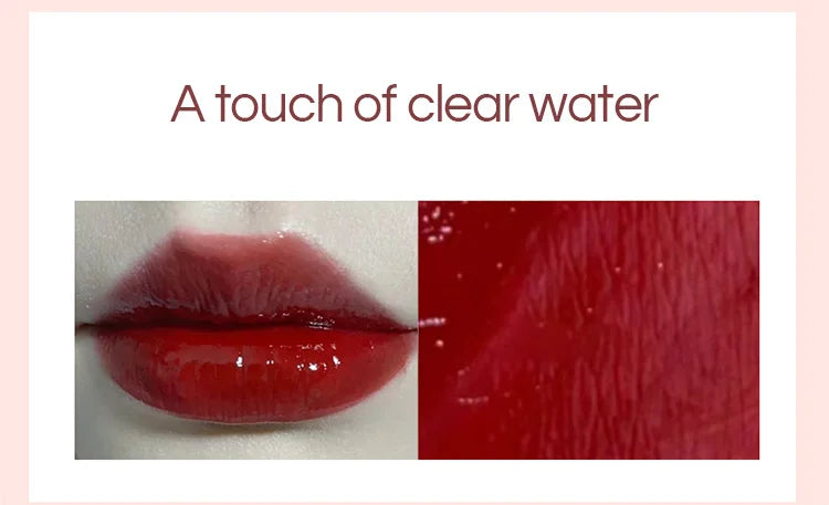 Lightly Glass Water Gloss Herorange Lip Glaze Mirror Moisturizing Plump Lips Not Easy To Stick To The Cup Long-Lasting Makeup - Tasawoq