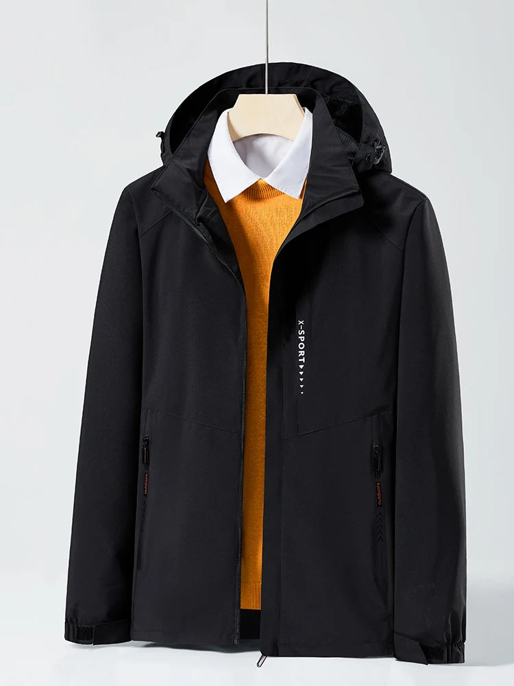 Spring Autumn Casual Jacket Men/Women Outdoor Waterproof and Windproof Hooded Windbreaker Coats - Tasawoq