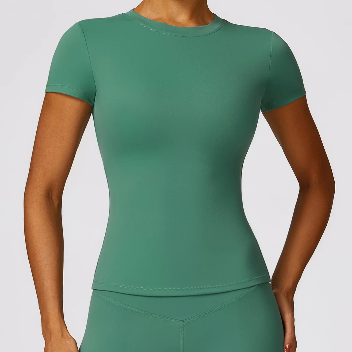 HGC Women's Sports T Shirt Summer Short Sleeve Running Round Neck Breathable Stretchy GYM Yoga Slim Fitness Active Top Tee - Tasawoq
