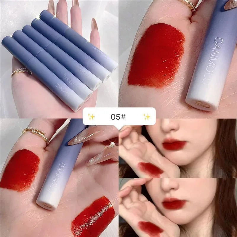 Lipstick Set 5 Colors Matte Long Lasting Waterproof Non-Stick Cup Lip Glaze Not Easy To Fade Red Lips Lip Tint Cosmetic Makeup - Tasawoq