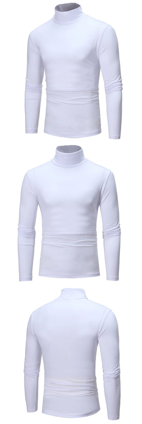 Thermal Underwear Tops Men Winter Clothes Thermal Shirt Autumn Men's Winter Tights High Neck Thin Slim Fit Long Sleeve T-shirt - Tasawoq