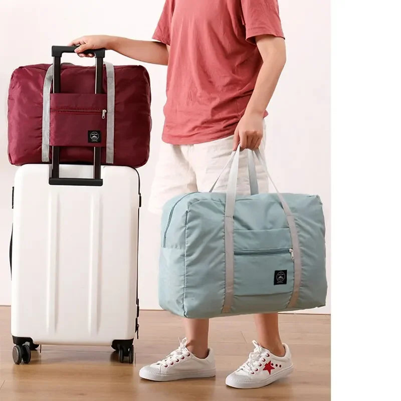 2 Pack Foldable Travel Duffel Bag for Airlines Carry on Bag Weekender Overnight Hospital Tote Bag Gym Duffel Bag Women Men - Tasawoq