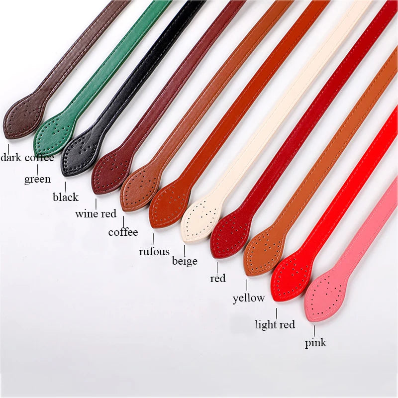 2Pcs 60cm PU Leather Bag Handle Shoulder Bag Strap Replacement Handbag Belt Straps DIY For DIY Women Handmade Bag Accessories - Tasawoq