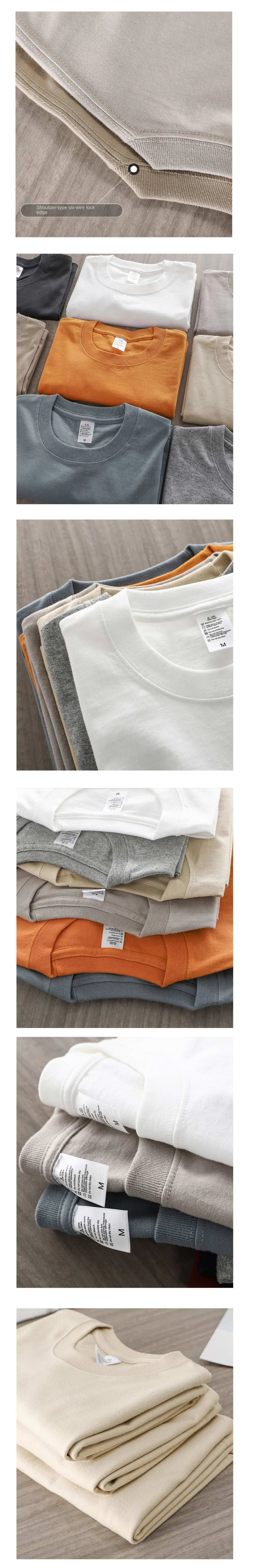 Dukeen 280gsm Oversized Heavy T-Shirt for Men Summer Short Sleeve Tee Cotton Solid Color Top Casual T Shirts One Piece - Tasawoq