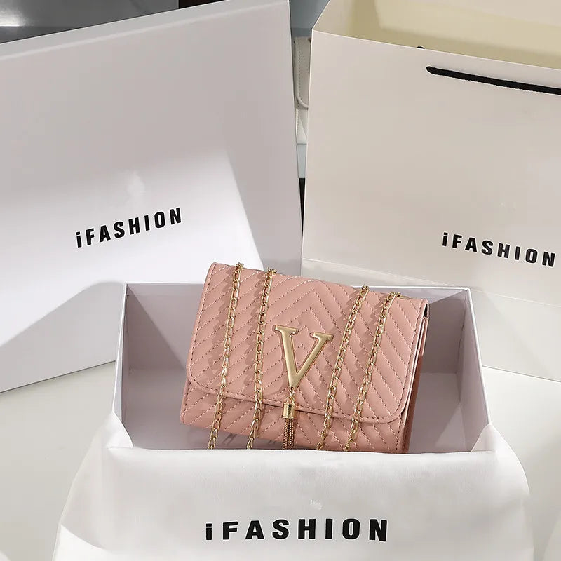 Embroidery Women Crossbody Bag Thread Luxury Handbag Shoulder Bags Brand Sequined Tassel Clutch Small Bag and Purse Party - Tasawoq