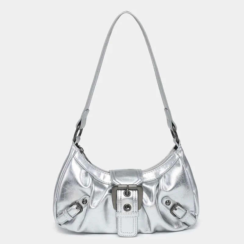 2024 spring hot selling Maillard style retro style small bag spicy girl Y2K wasteland style vintage leather shoulder armpit bag - Tasawoq