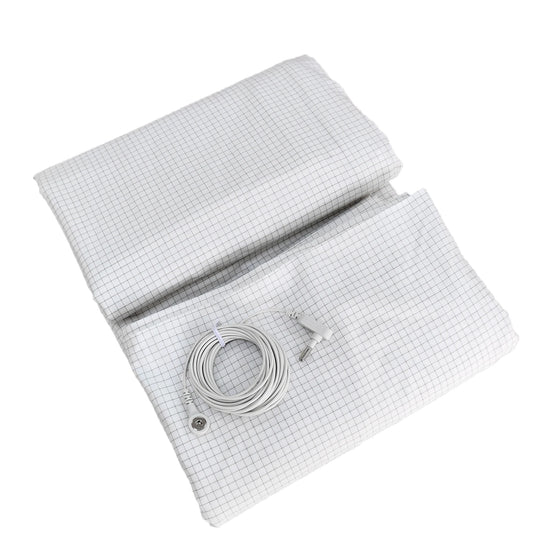 10% Silver Fiber Flat Bedsheet with Earthing Cord Conductive Antistatic Health Protection Sheet Grounded Release Stress - Tasawoq