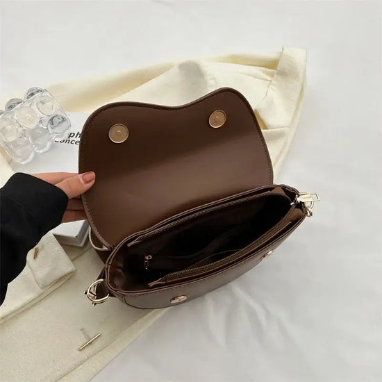 Small Leather Saddle Armpit Bags for Women Summer Chain Shoulder Crossbody Bag Ladies Vintage Underarm Handbags Woman bolsa - Tasawoq