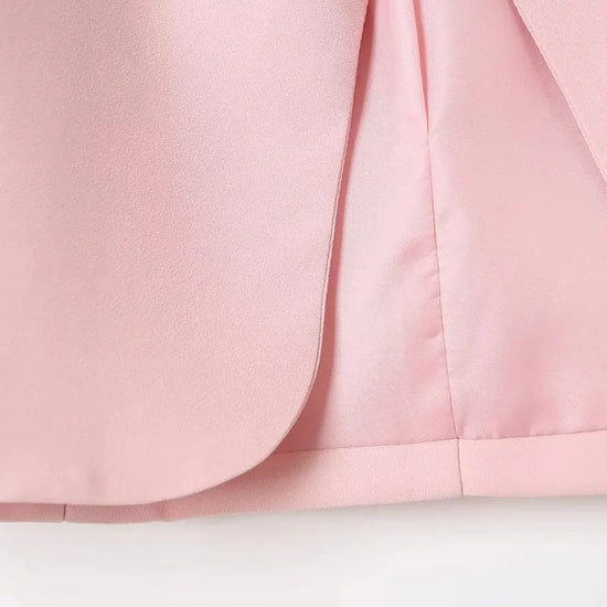 TRZA Women Fashion Office Wear Open Blazer Coat Vintage Long Pleated Sleeves Flap Pockets Female Outerwear Chic Tops - Tasawoq