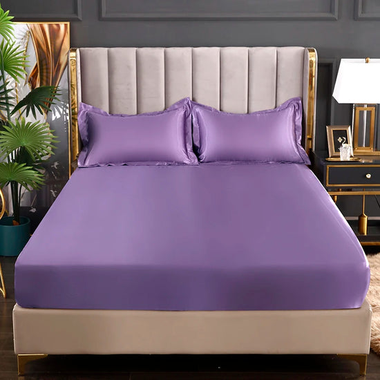 New Satin Fitted Sheet European Style Rayon Mattress Cover Elastic Band