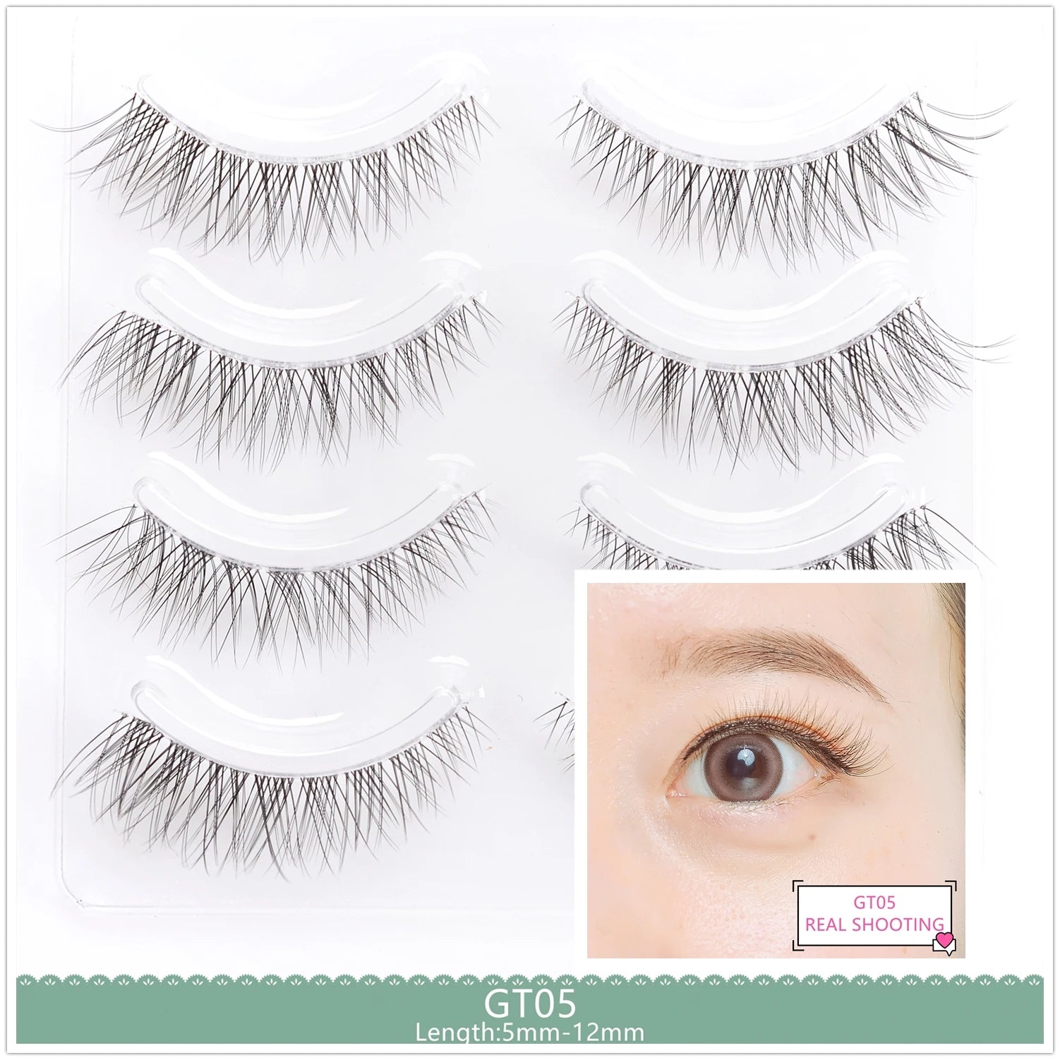 4pairs Natural False Eyelashes Thin Band Hand Made Short Lighter Eyelash Cosplay Korean Fashion Wispy Extension Makeup Tools - Tasawoq
