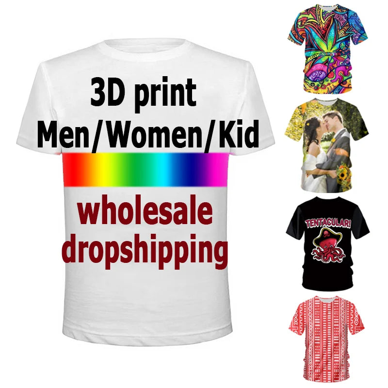 3D Printed Custom T-Shirts Summer Plus Size Tee Shirt Design For Drop Shipping And Wholesale Unisex Tops Big And Tall Men Shirts - Tasawoq