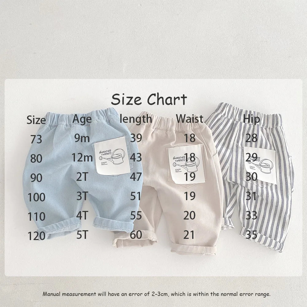 MILANCEL 1-5Y Children Jeans Boys Denim Pants Mid Waist Girls Trousers Fashion Kids Plaid Pants - Tasawoq